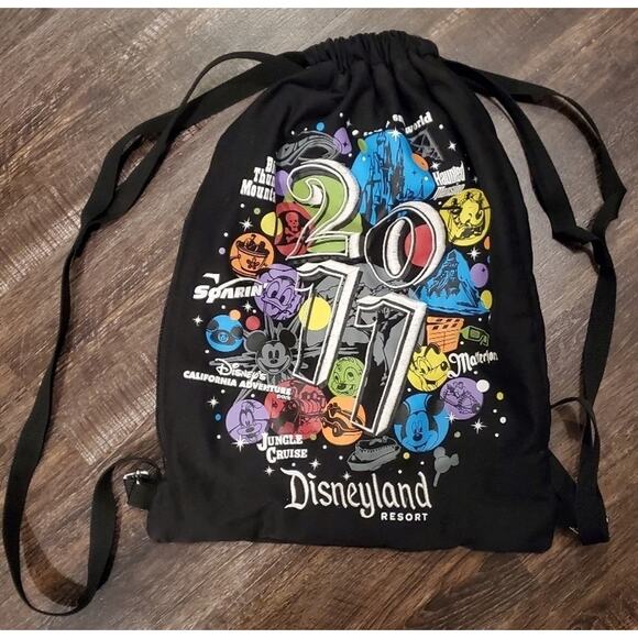 2011 Disneyland Park Resort  Drawstring Backpack with side zip - Picture 2 of 2